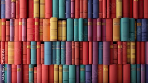 3D render of colorful books collection