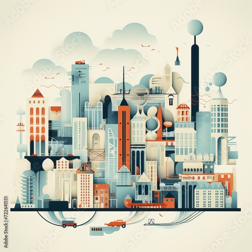 A futeristic City Graphic Resources Minimalistic Graph
 photo