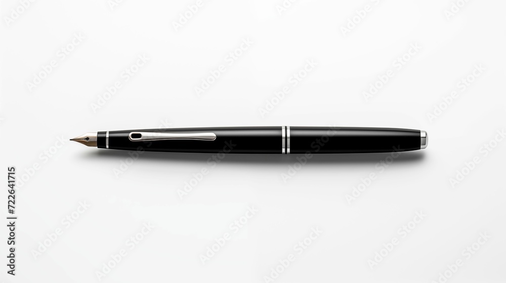 Black feather on white background.