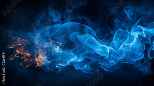 Blue flames on a dark background.