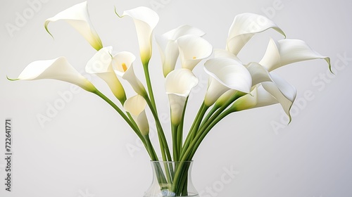 Bouquet of white calla lilies. © kept