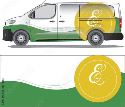 Car wrap decal vector illustration