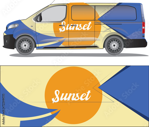 Car wrap decal vector illustration