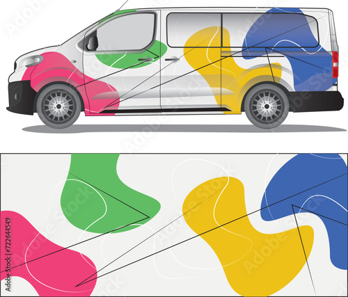 Car wrap decal vector illustration