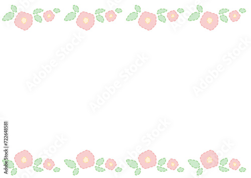 ピンクのシンプルな花のラインフレーム © みずもり
