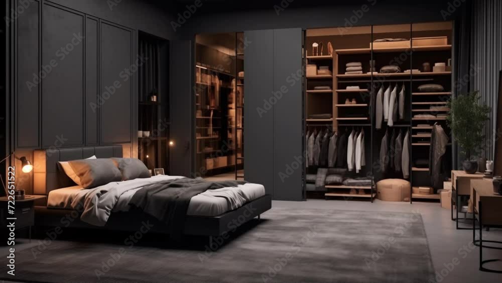 Image showcasing luxury studio apartment with a free layout in a loft. modern elegant ...