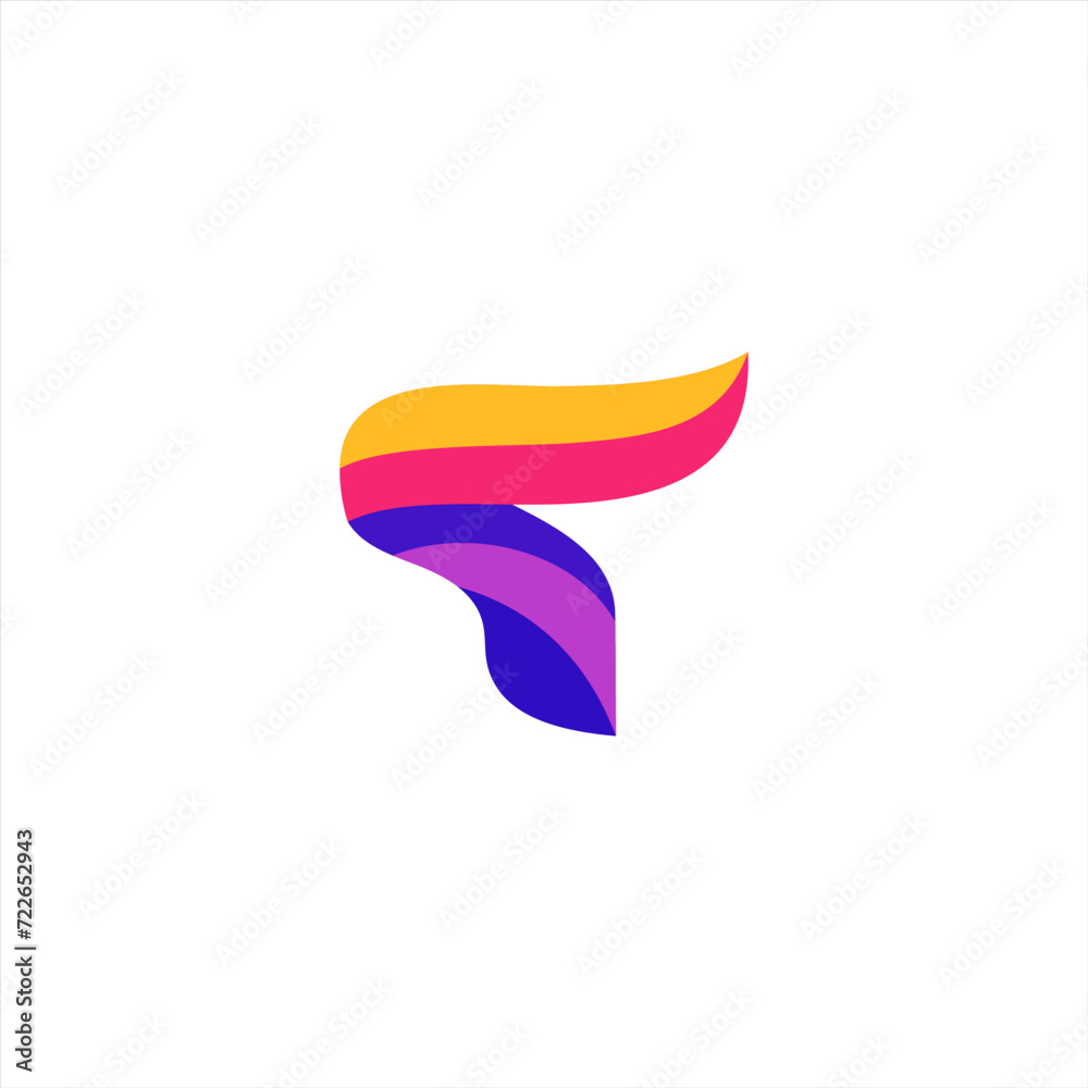 Inspiration logo initial letter T abstract with tech style and gradient color. icons for business, internet and technology.