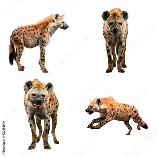 Set of Hyenas (Standing side, Standing front, Agresive, Running)