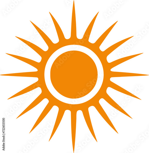Sun icon flat illustration. Sun cartoon design element.