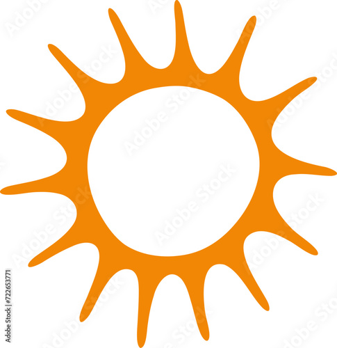 Sun icon flat illustration. Sun cartoon design element.