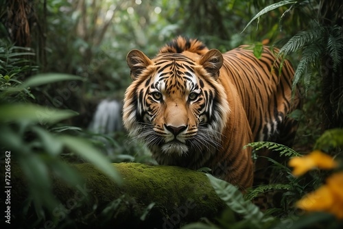 Mesmerizing beauty of wild tiger concept of  international tiger day 2024