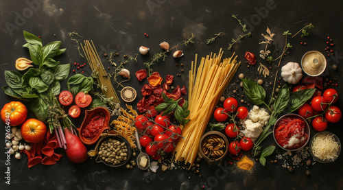 various ingredients for pasta