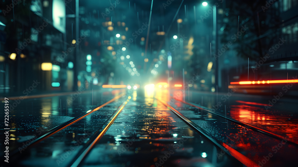 Reflection of Light on a Wet Street