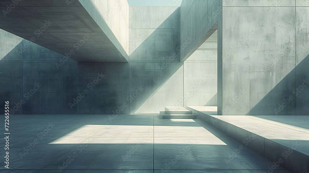 Obraz premium Abstract 3D Rendering of Concrete Architecture