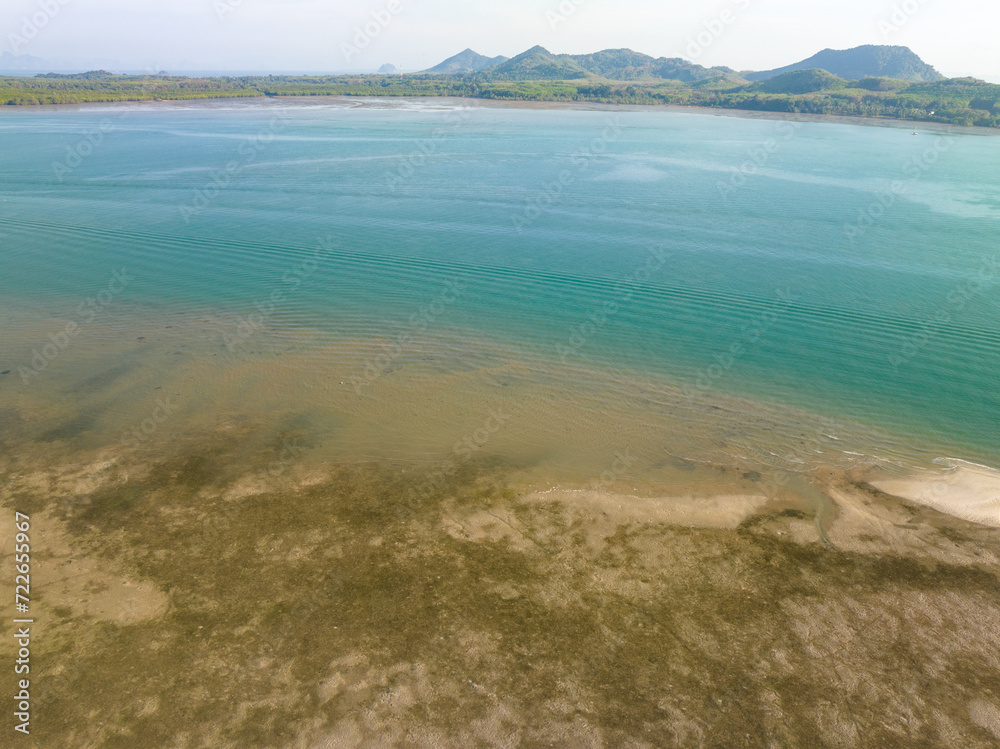 Obraz premium Beautiful seacoast view at open sea in summer season,Nature Environment and Travel background