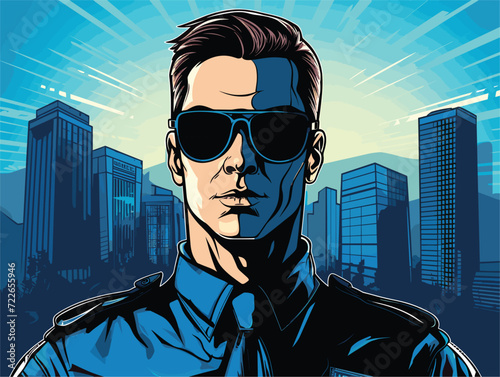 police with sunglass