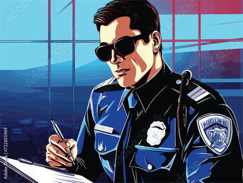 police with sunglass