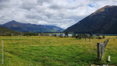 Landscape View Of the Lake and the Mountain Over the Sheaf Farm