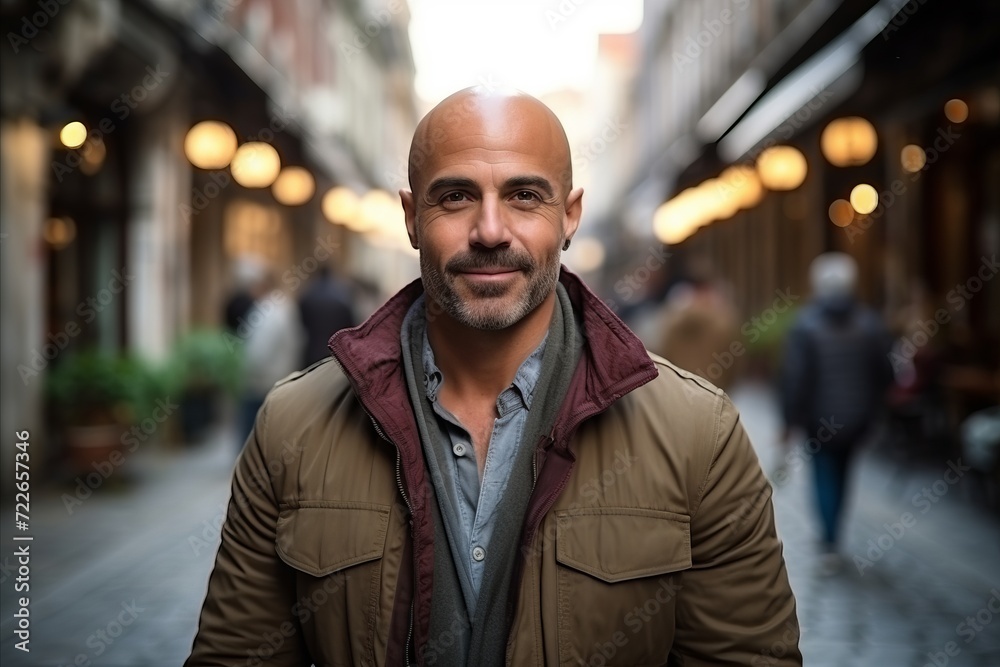 Portrait of a handsome middle-aged man in a city street Portrait of a handsome middle-aged man in a city street