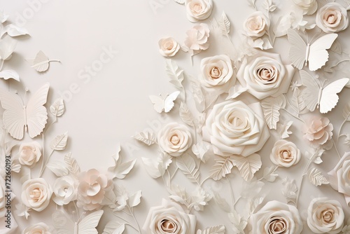 beautiful arrangement of white roses, aesthetic, background