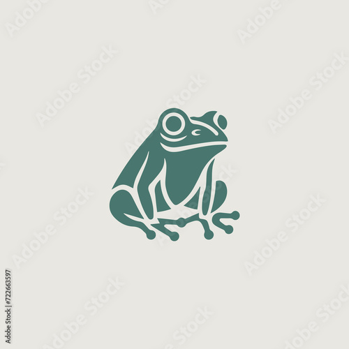 カエルをシンボリックに用いたシンプルなロゴのベクター画像 © 大樹 菅
