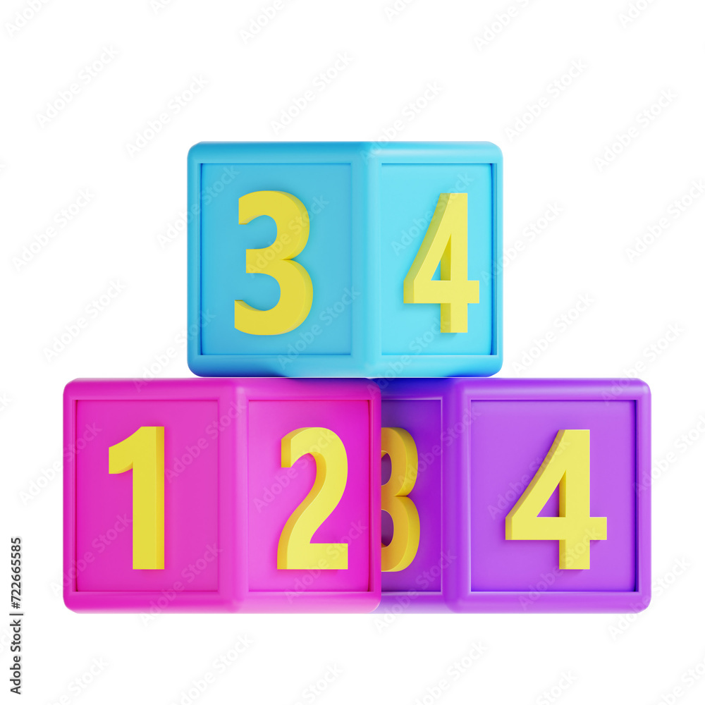 3d rendering number block icon illustration 3d rendering number block icon illustration