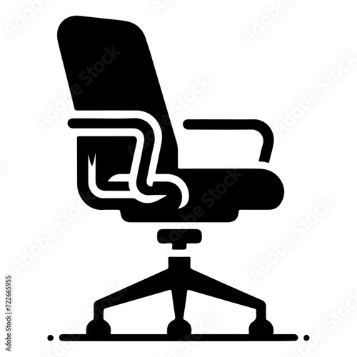 minimal Office chair icon, clipart, vector silhouette, flat style, black color silhouette