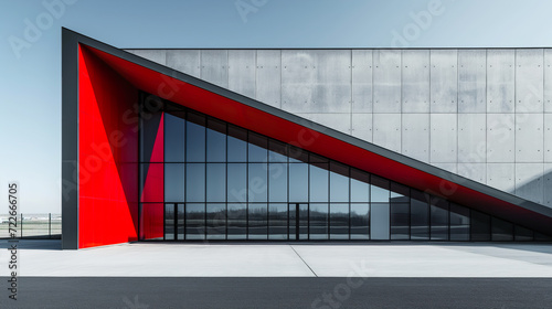 Minimalistic black and red building exterior
