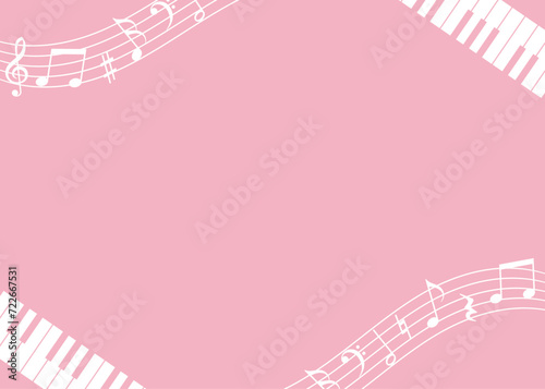 音符フレーム　ピンク