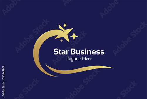 modern golden star logo icon vector concept illustration photo