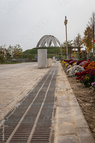 Turkestan, Kazakhstan - October 29 2023: Jibek Joly city park