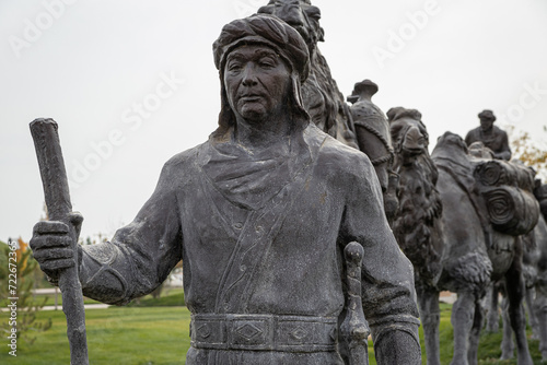 Turkestan, Kazakhstan - October 29 2023: Jibek Joly city park