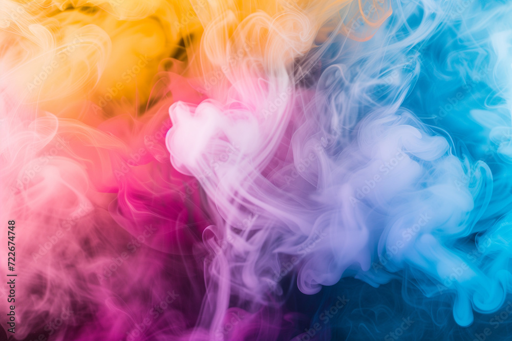 Smoke Texture Wallpaper. Colorful Abstract Smoke Background. Rainbow Haze Pattern. Vibrant Smoke Wallpaper. Multicolored Misty Backdrop. Luminous Smoke Art.