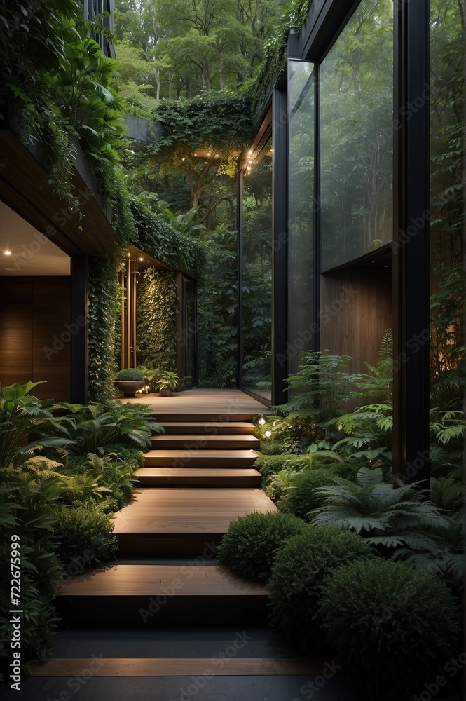 Enchanted Modern Oasis: Where Nature Meets Luxury, Illustration