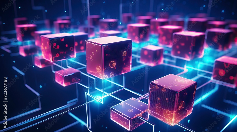 banner representation of blockchain cryptography technology banner representation of blockchain cryptography technology