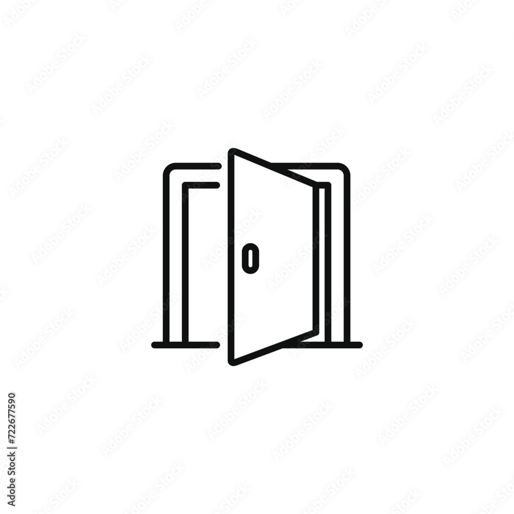 Door line icon isolated on transparent background Door line icon isolated on transparent background