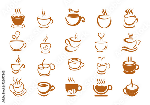 Cup Of Coffee Shop Icon Logo.