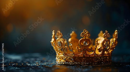 golden crown with diamonds, generative ai