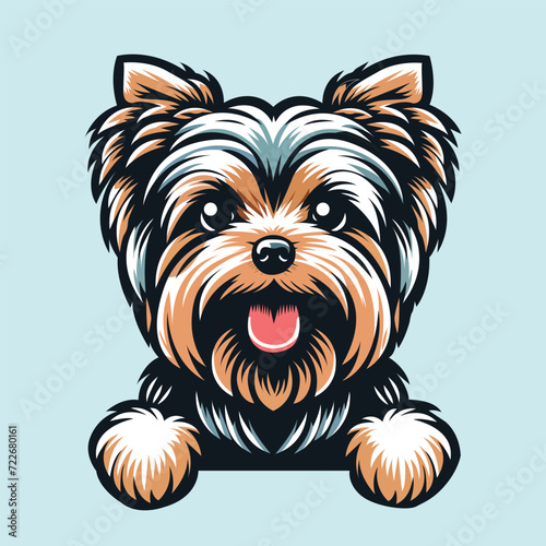 Yorkshire Terrier dog peeking illustration vector

