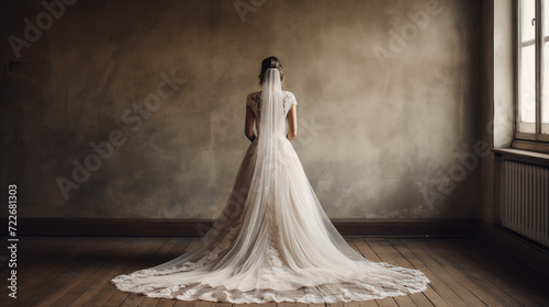 ウェディングドレスを着た後ろ姿の花嫁 photo