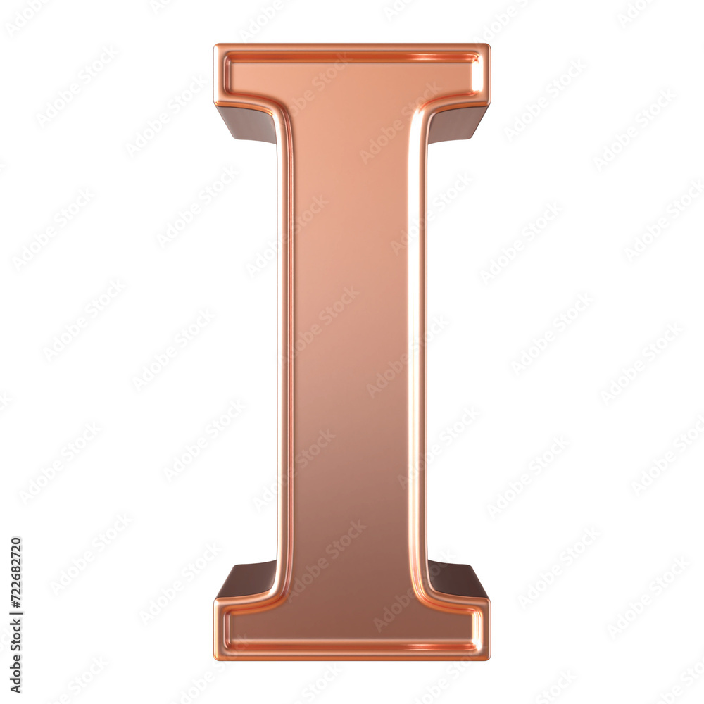 Pink later I font 3D render Pink later I font 3D render