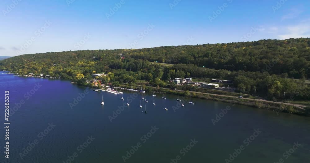 Aerial fall video of the south end of Cayuga Lake, Ithaca, NY. 10-05-2022 Aerial fall video of the south end of Cayuga Lake, Ithaca, NY. 10-05-2022