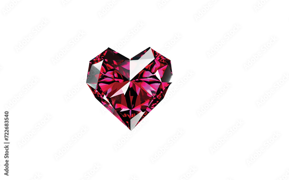 Ruby Red Heart Shape Diamond Isolated