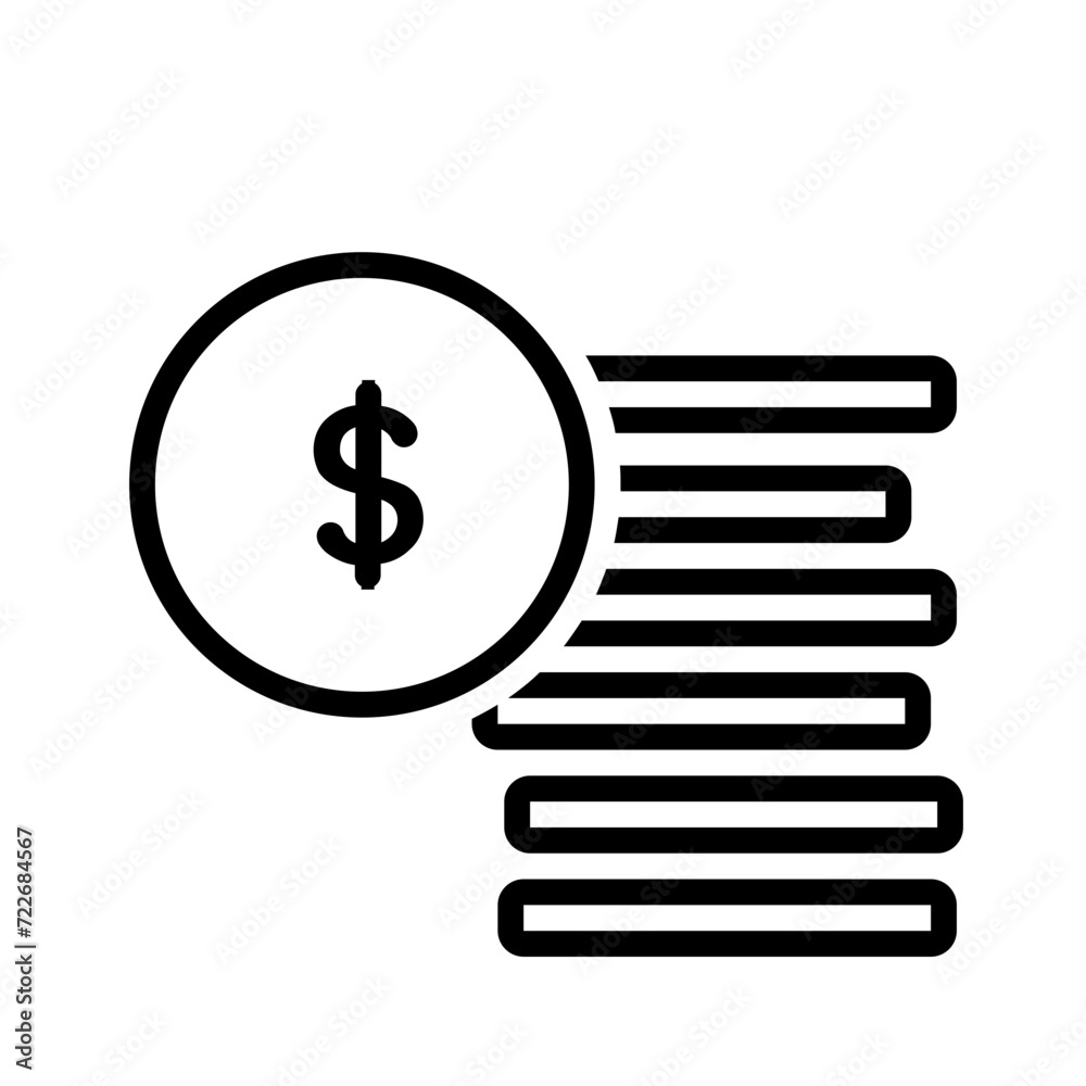Vector black line icon for Finance Vector black line icon for Finance
