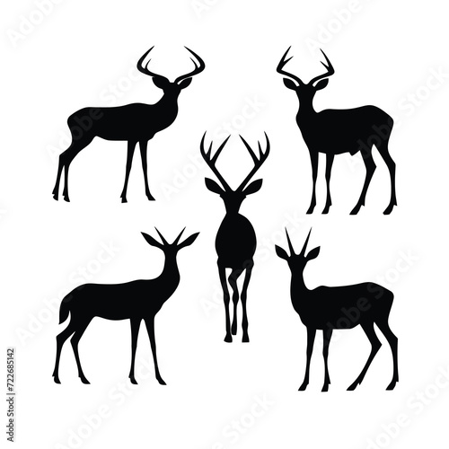 deer silhouette vector set design