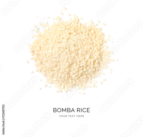 Tableau sur toile Creative layout made of bomba rice  on the white background