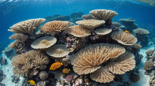 View of coral reefs from the sea