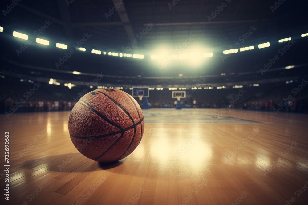 Basketball at stadium. Generative AI