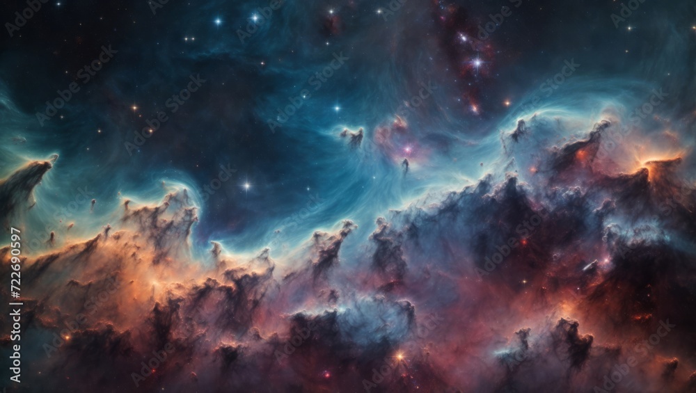 Fototapeta premium Abstract space background with nebula and stars