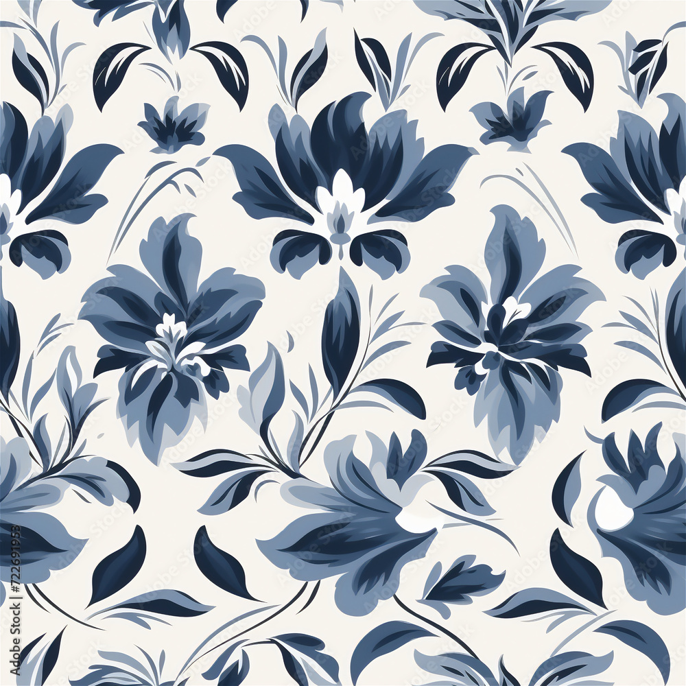 Seamless pattern : Elegant blue floral damask pattern
Seamless pattern : Elegant blue floral damask pattern